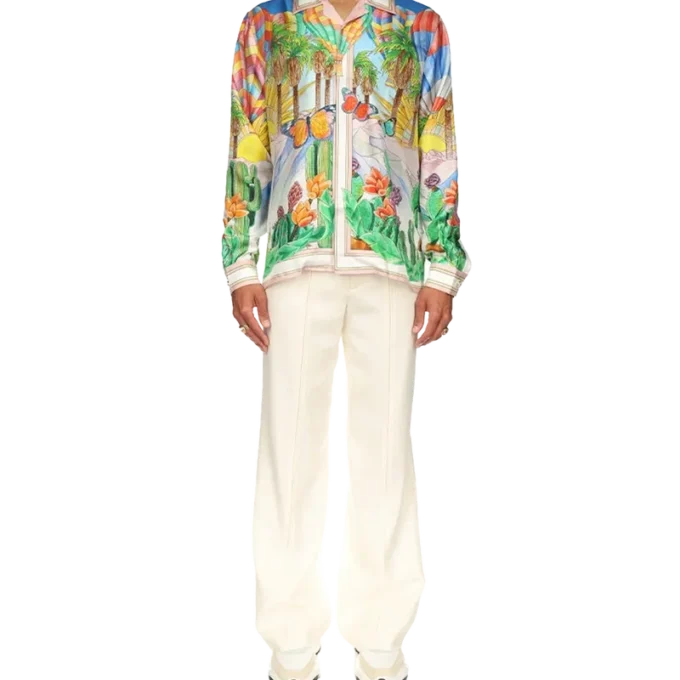 Psychadelic Cuban Collar Silk Shirt