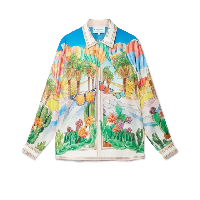 Psychadelic Cuban Collar Silk Shirt