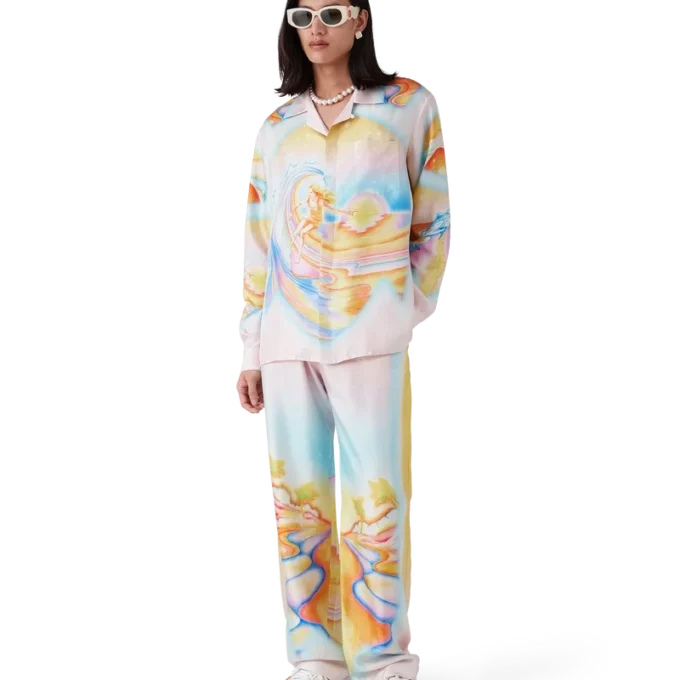 Psychedelic Nirvana Long Sleeve Silk Shirt