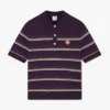 Purple & Green Striped Fitted Polo Shirt Purple & Green Striped Fitted Polo Shirt