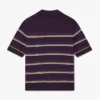 Purple & Green Striped Fitted Polo Shirt Purple & Green Striped Fitted Polo Shirt