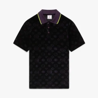 Purple Monogram Velour Polo Polo Shirt