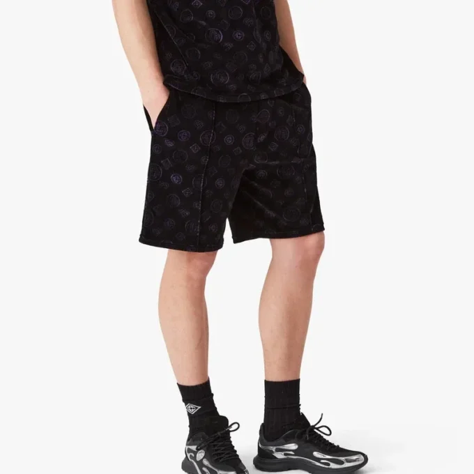 Purple Monogram Velour Shorts Purple Monogram Velour Shorts