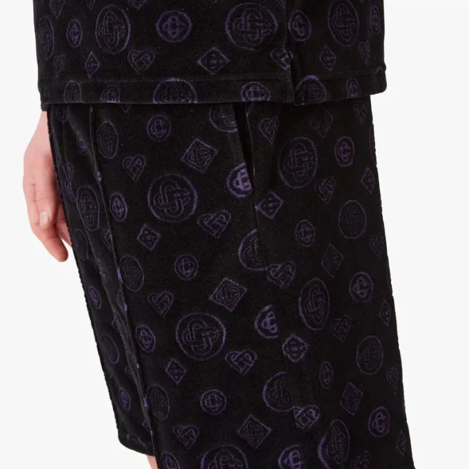 Purple Monogram Velour Shorts Purple Monogram Velour Shorts