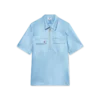 Satin Quarter Zip Short Sleeve Shirt Satin Quarter Zip Short Sleeve Shirt