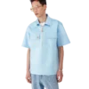 Satin Quarter Zip Short Sleeve Shirt Satin Quarter Zip Short Sleeve Shirt