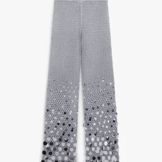 Silver Crochet Mirror Trousers
