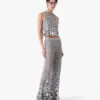 Silver Crochet Mirror Trousers Silver Crochet Mirror Trousers
