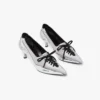 Silver Leather Heeled Sneaker Pumps Silver Leather Heeled Sneaker Pumps