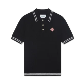 Silver Trim Boucle Polo Shirt