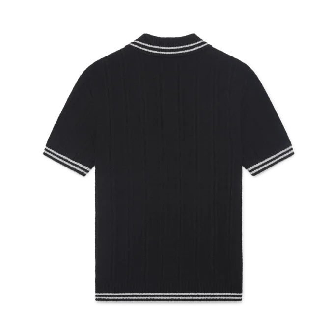 Silver Trim Boucle Polo Shirt