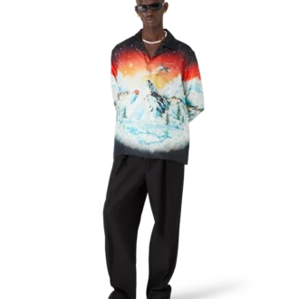 Ski Lake Long Sleeve Silk Twill Shirt