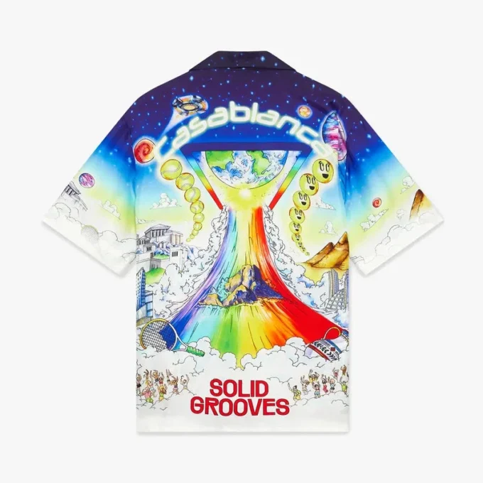 Solid Grooves Short Sleeve Silk Shirt Solid Grooves Short Sleeve Silk Shirt