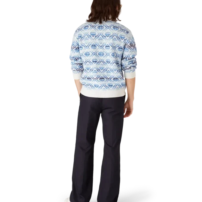 Space Dye Monogram Long Sleeve Merino Cardigan Space Dye Monogram Long Sleeve Merino Cardigan
