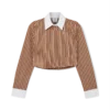 Stripe Cropped Long Sleeve Shirt