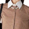 Stripe Cropped Long Sleeve Shirt
