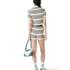 Stripe Cropped Polo Shirt Stripe Cropped Polo Shirt