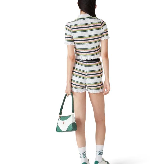 Stripe Cropped Polo Shirt Stripe Cropped Polo Shirt