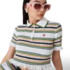 Stripe Cropped Polo Shirt Stripe Cropped Polo Shirt
