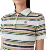 Stripe Cropped Polo Shirt Stripe Cropped Polo Shirt