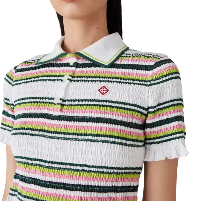 Stripe Cropped Polo Shirt Stripe Cropped Polo Shirt