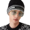 Stripe Mohair Beanie