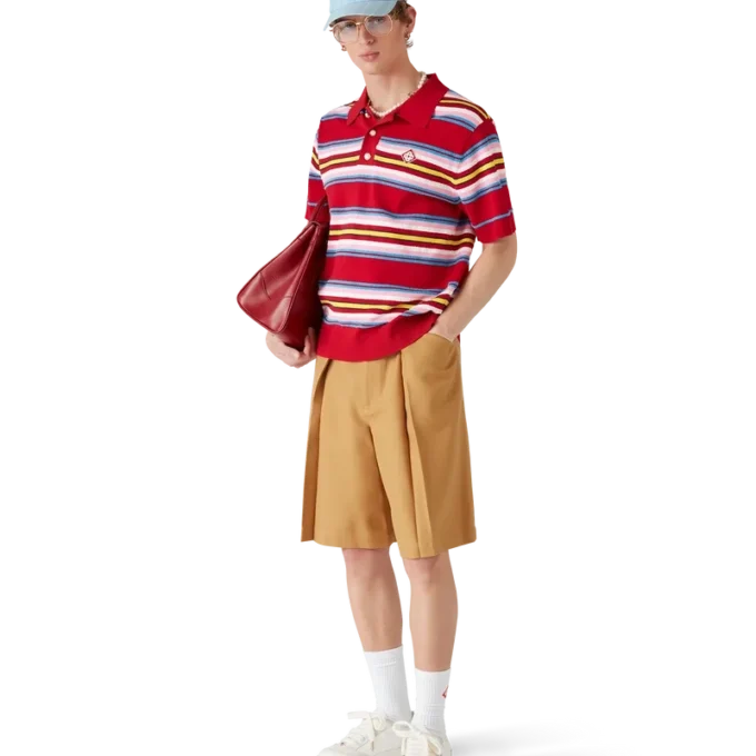 Stripe Oversized Polo Shirt Stripe Oversized Polo Shirt
