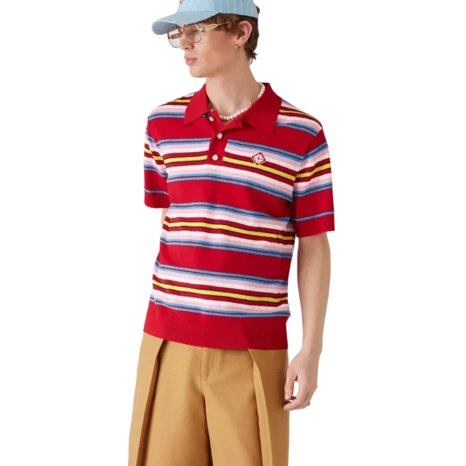 Stripe Oversized Polo Shirt Stripe Oversized Polo Shirt