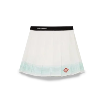 Stripe Pleated Mini Skirt
