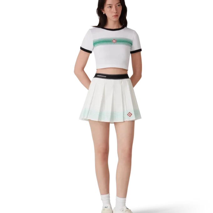 Stripe Pleated Mini Skirt Stripe Pleated Mini Skirt
