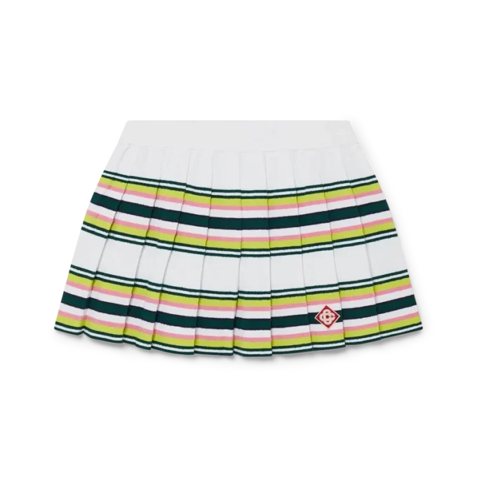 Stripe Pleated Skirt