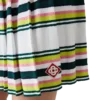 Stripe Pleated Skirt