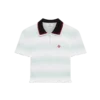 Stripe Shirred Polo Shirt