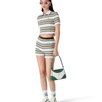 Stripe Shirred Shorts