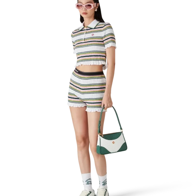 Stripe Shirred Shorts Stripe Shirred Shorts