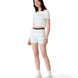 Stripe Shirred Shorts