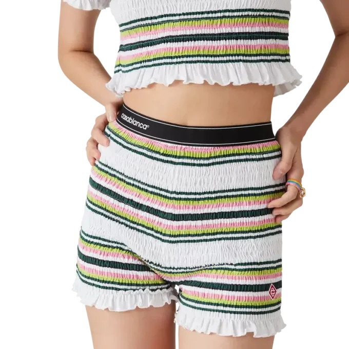 Stripe Shirred Shorts Stripe Shirred Shorts