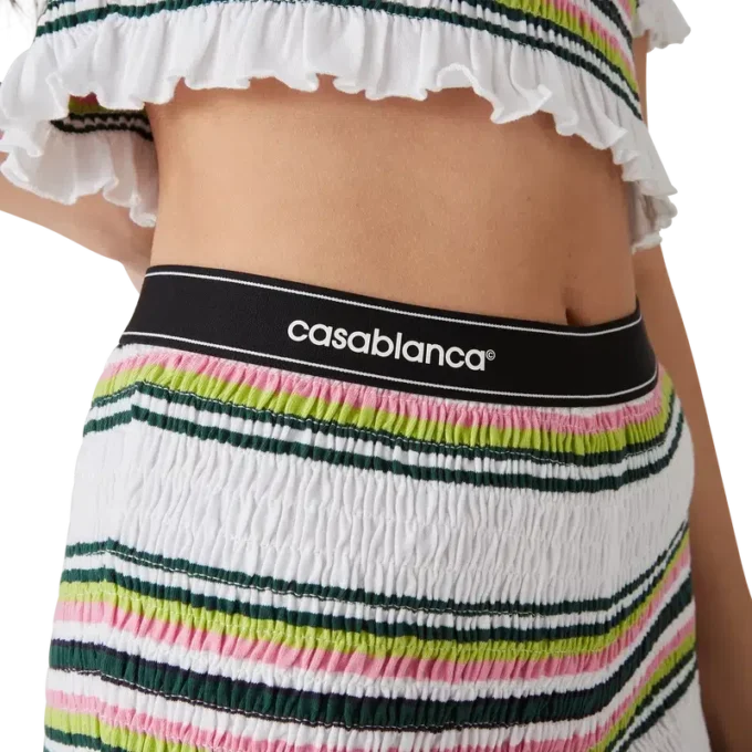 Stripe Shirred Shorts Stripe Shirred Shorts