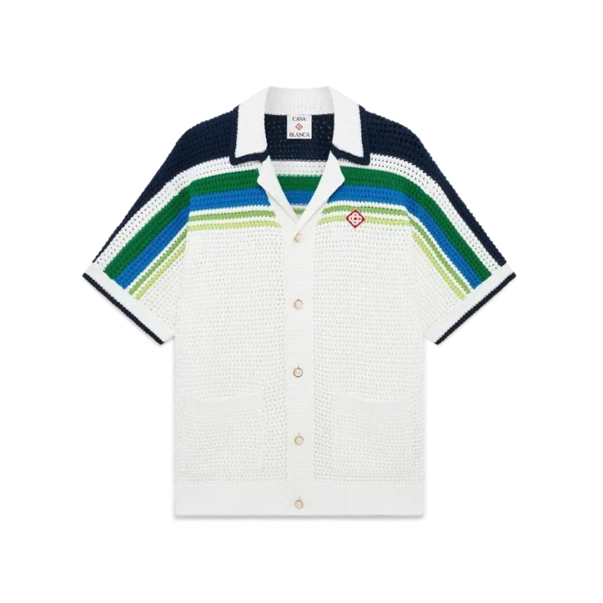 Stripe Short Sleeve Knitted Shirt Stripe Short Sleeve Knitted Shirt