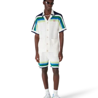 Stripe Short Sleeve Knitted Shirt