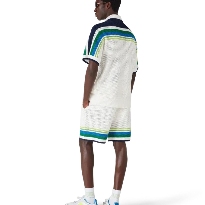 Stripe Short Sleeve Knitted Shirt Stripe Short Sleeve Knitted Shirt
