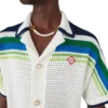 Stripe Short Sleeve Knitted Shirt Stripe Short Sleeve Knitted Shirt