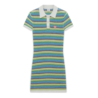 Stripe Short Sleeve Midi Dress