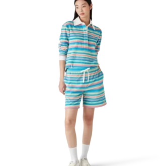 Stripe Towelling Polo Shirt Stripe Towelling Polo Shirt