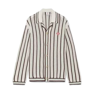 Striped Cotton Crochet Shirt