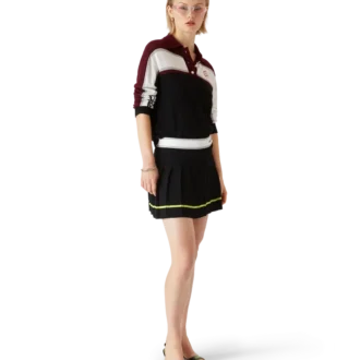 Striped Oversized Long Sleeve Polo Shirt Striped Oversized Long Sleeve Polo Shirt