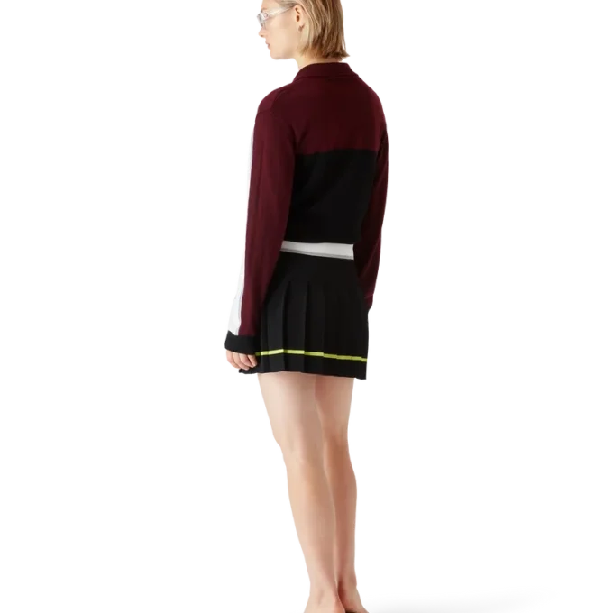 Striped Oversized Long Sleeve Polo Shirt