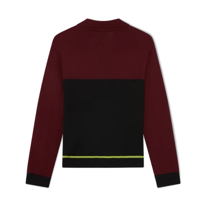 Striped Oversized Long Sleeve Polo Shirt