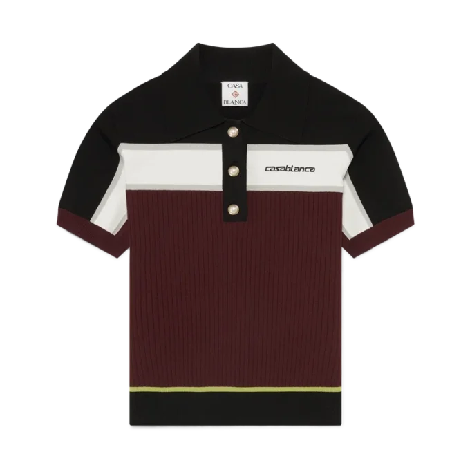 Striped Short Sleeve Polo Shirt Striped Short Sleeve Polo Shirt