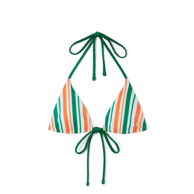 Striped String Bikini Top